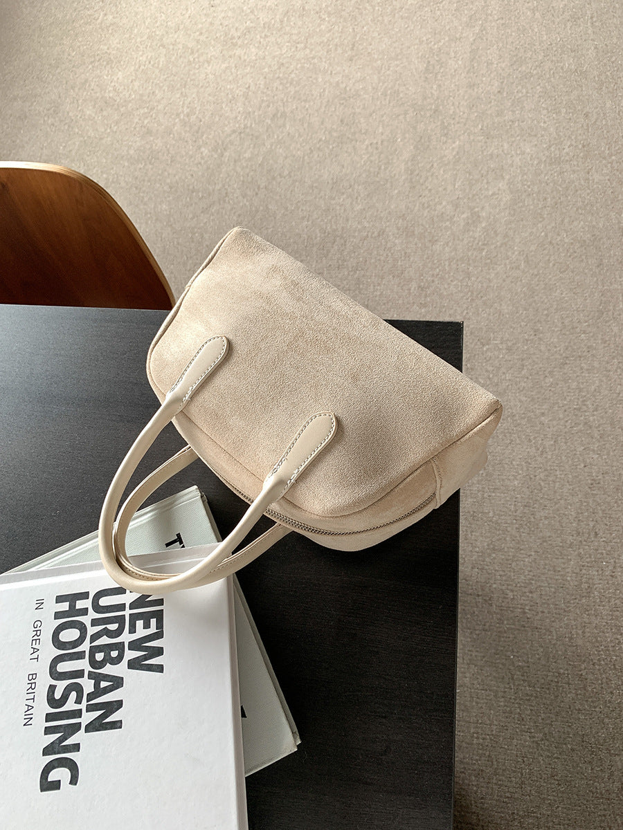Bolso de mano de ante de gran capacidad para mujer