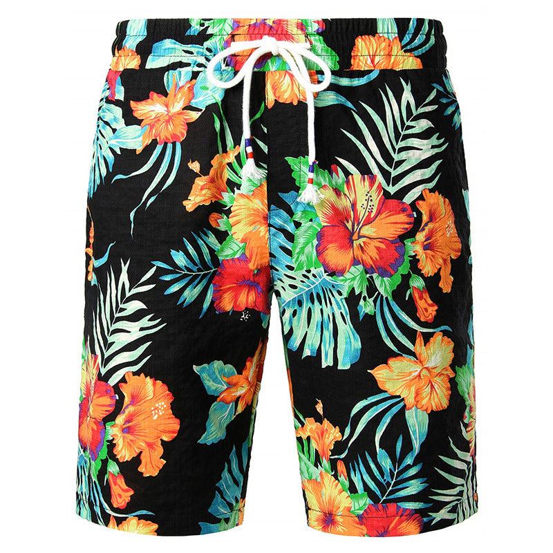 Mens 3D Digital Floral Casual Shorts