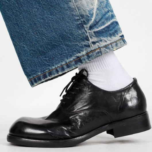 Zapatos elegantes de cuero para el día a día en piel ahumada de vacuno