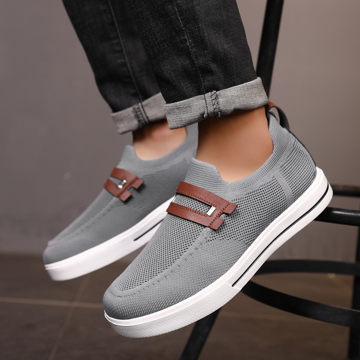 Zapatos informales transpirables de verano para hombre, de malla suave y elástica, ligeros
