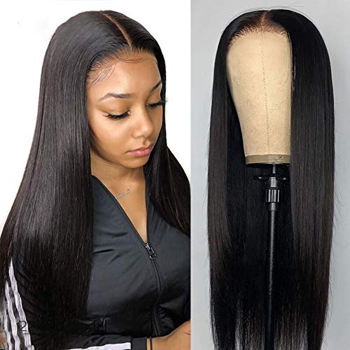 Peluca brasileña de cabello humano liso con encaje frontal