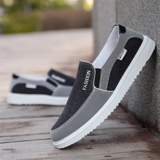 Zapatos casuales de hombre, tipo náuticos, de lona transpirable