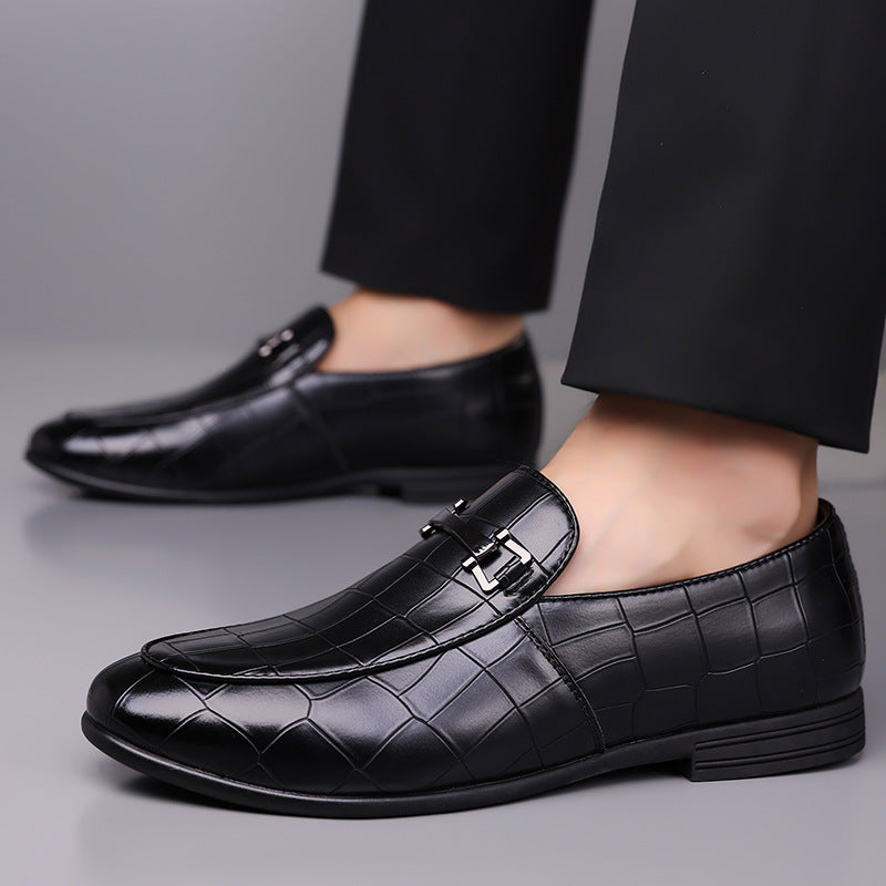 Zapatos de cuero ligeros de lujo para hombre, con suela de goma, talla grande y diseño a cuadros