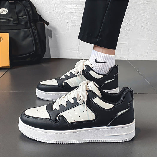 Zapatos Blancos de Plataforma de Cuero Transpirables para Adolescentes a la Moda que Combinan con Todo
