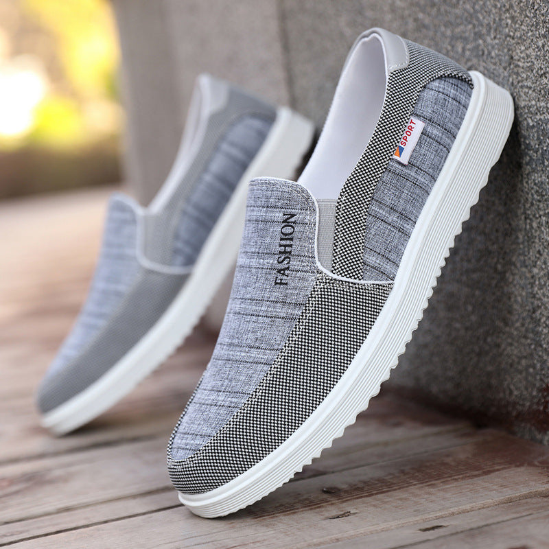 Zapatos casuales de hombre, tipo náuticos, de lona transpirable