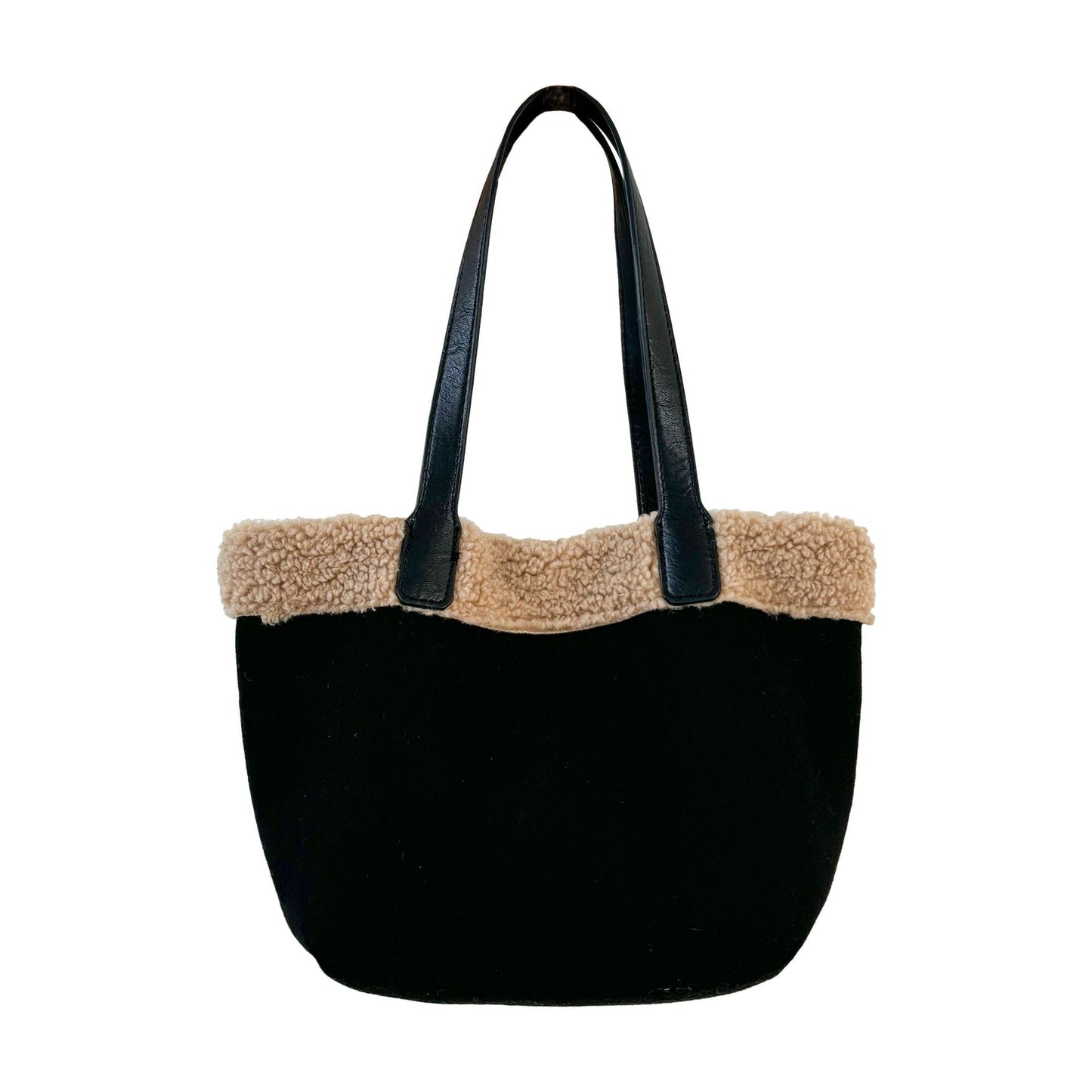 Bolso Retro de Gamuza con Parches y Dobladillo Vuelto