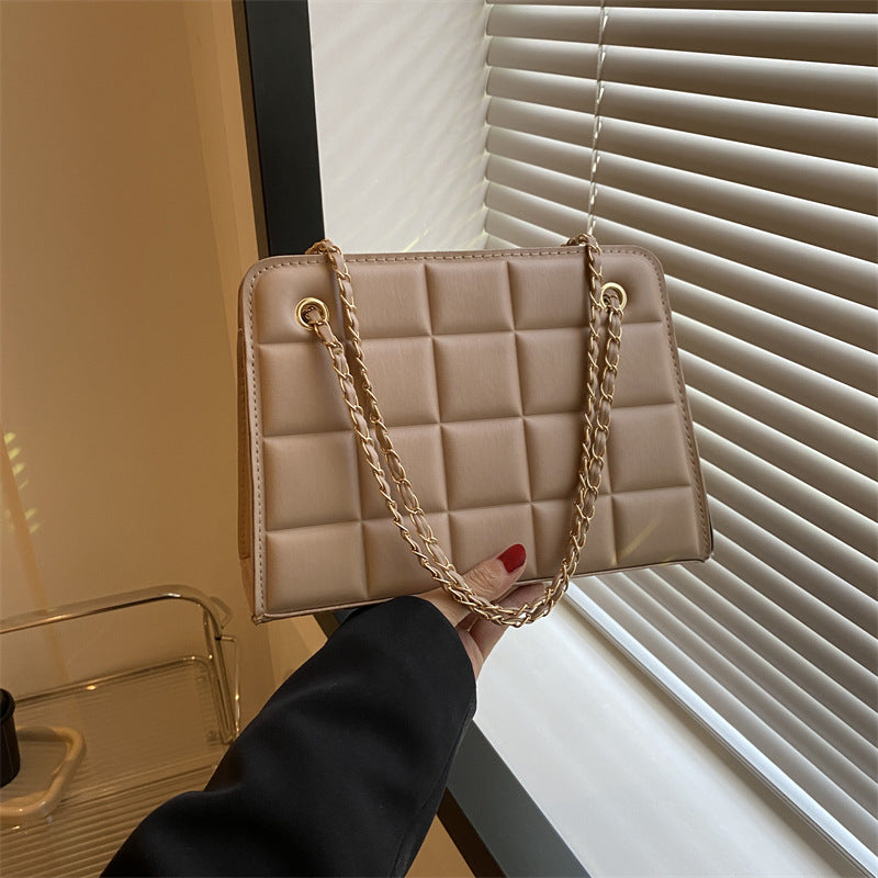 Bolso de Cuadros Pequeño con Bordado de Patrón de Diamantes para Mujer