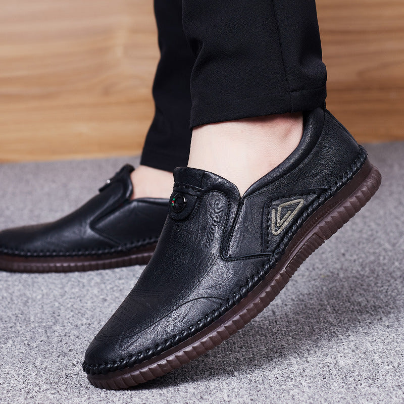 Zapatos casuales de cuero, suaves y transpirables para hombre