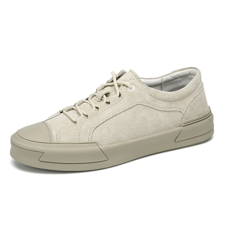 Nuevos zapatos de tabla de cuero esmerilado retro de caña baja para hombre a la moda