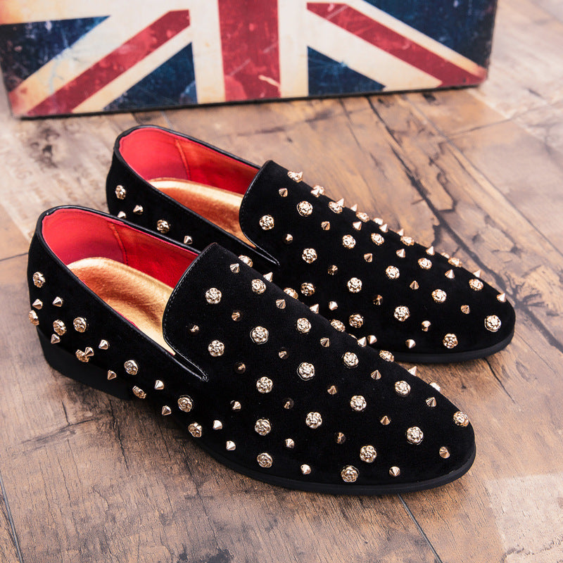 Zapatos informales de gamuza nubuck con tachuelas, talla grande, nuevos