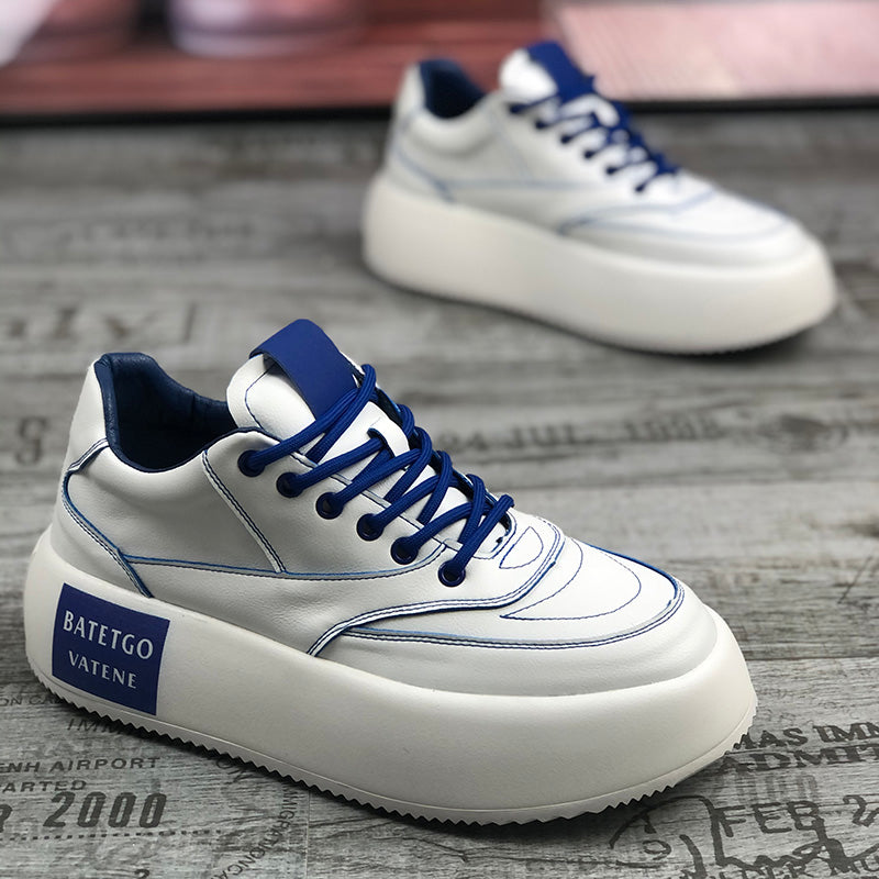 Zapatillas deportivas casuales de hombre de suela gruesa y corte alto con cordones