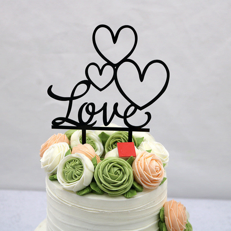Decoración de pastel de acrílico "LOVE" para boda