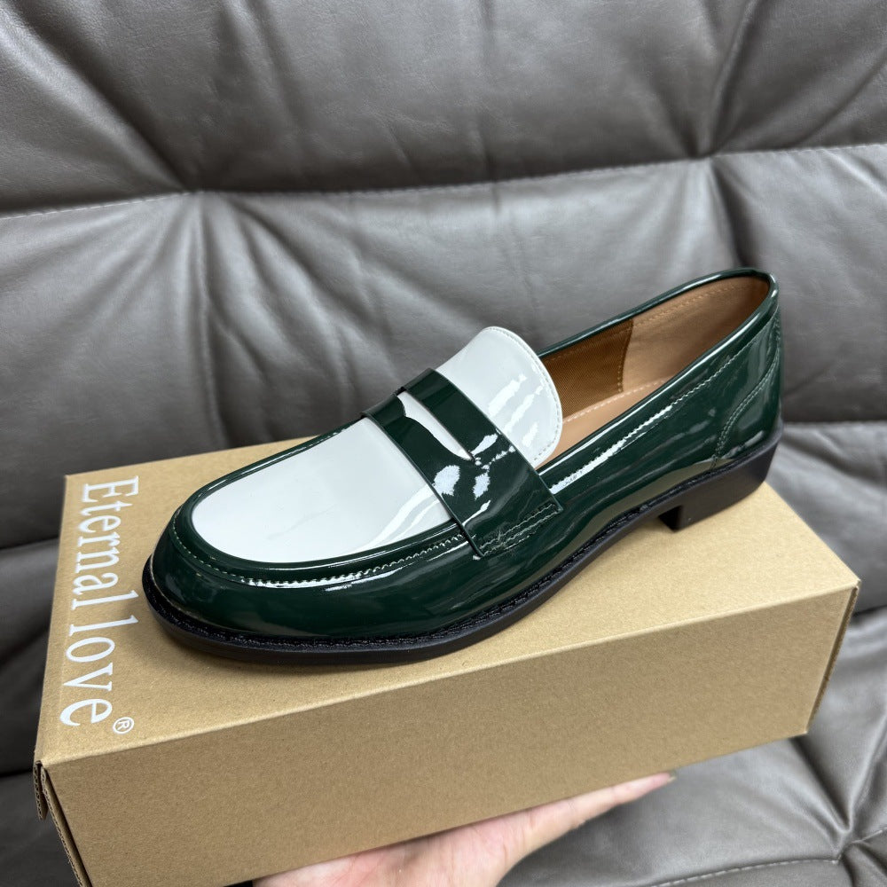 Mocasines de cuero casuales estilo británico sin cordones