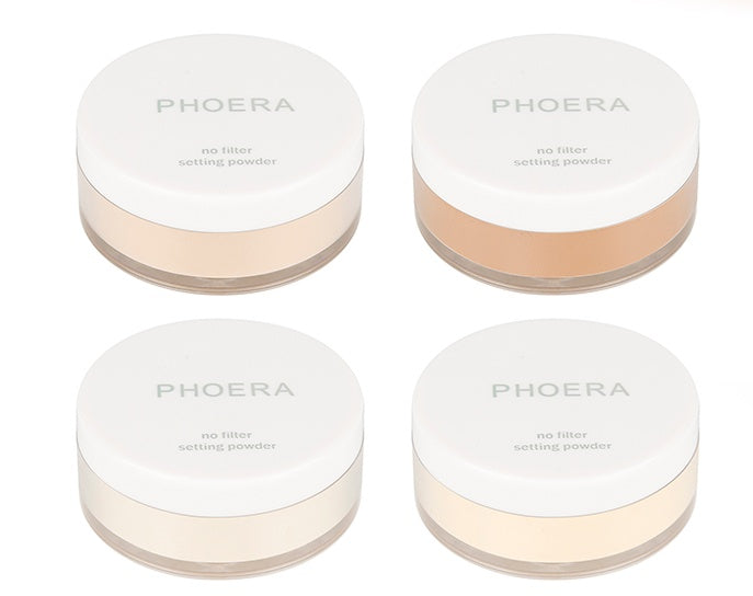 Polvo facial suelto translúcido para fijar el maquillaje y la base.