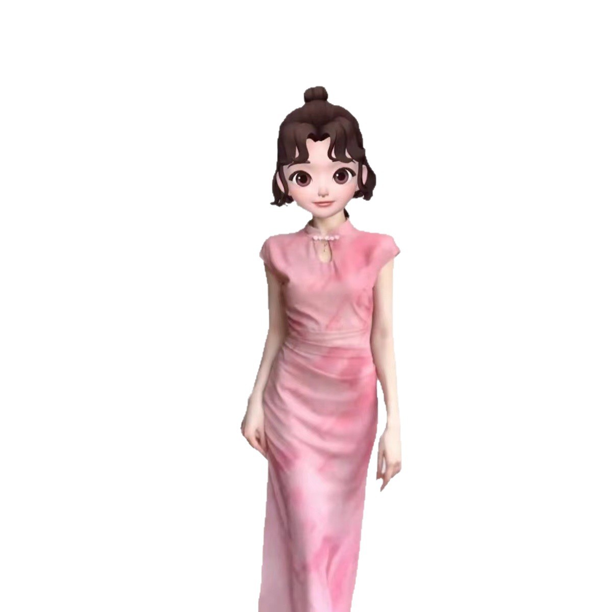 Cheongsam With Mother-of-pearl Buttons Dress