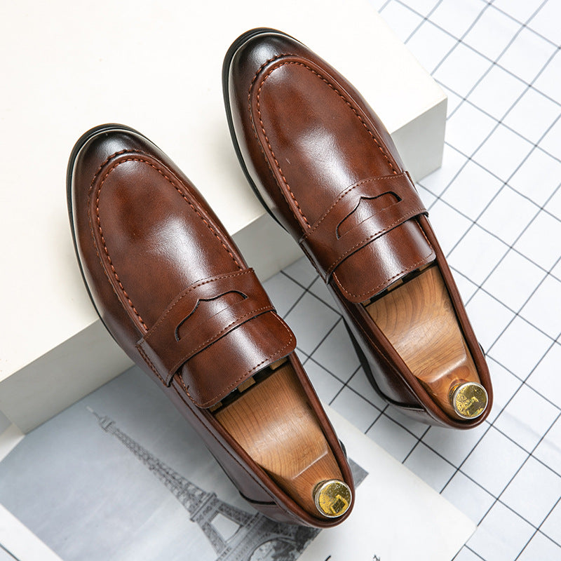 Zapatos de piel de punta fina minimalistas estilo británico