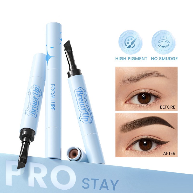 2 en 1 Gel Crema para Cejas 3D Lápiz Delineador de Ojos 3 Colores Impermeable Larga Duración Pomada para Cejas Potenciadores Cosméticos de Maquillaje