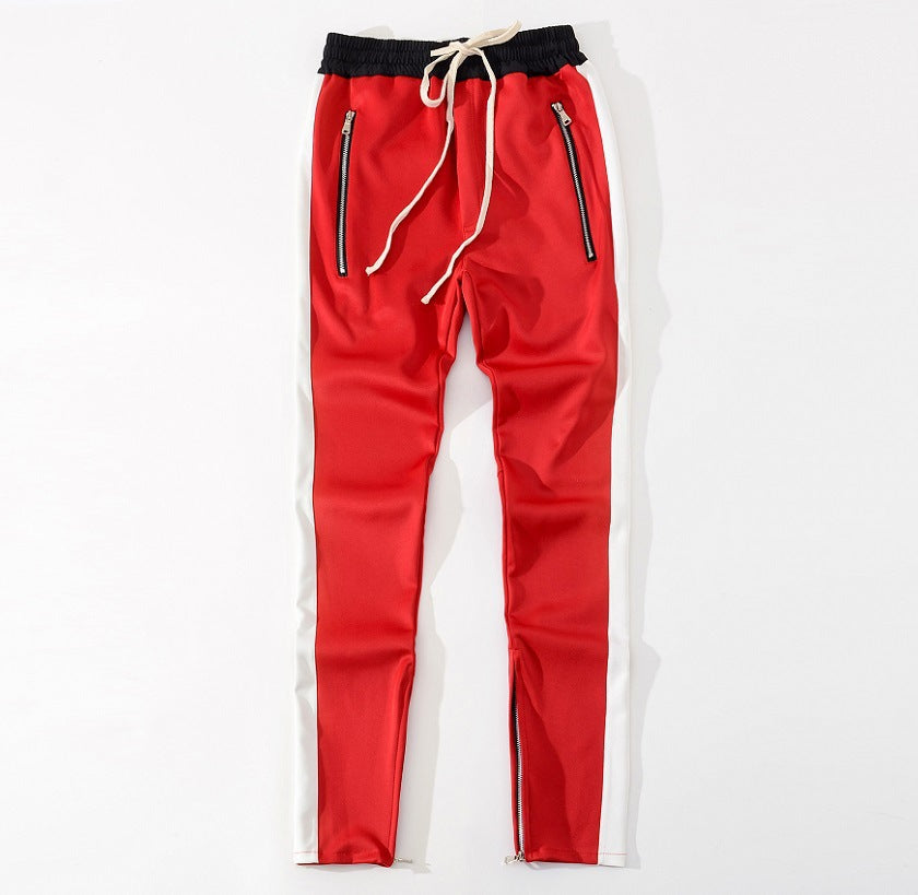 FOG Bibb with uniform pants pants trousers inside zipper retro color stripe men's casual pants