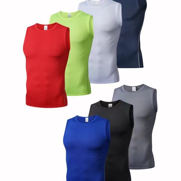 Camiseta sin mangas de alta elasticidad transpirable deportiva para baloncesto, correr, entrenar, absorbente de sudor, ropa de fitness