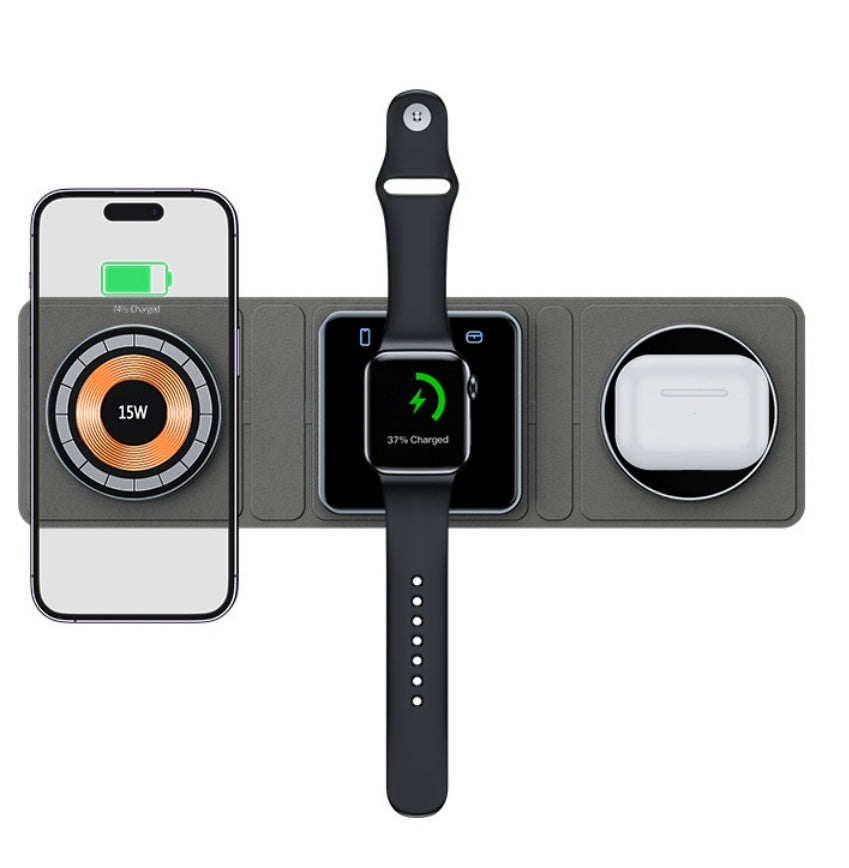 Cargador inalámbrico magnético transparente Magsafe Cargador inalámbrico multifuncional tres en uno Electrodomésticos