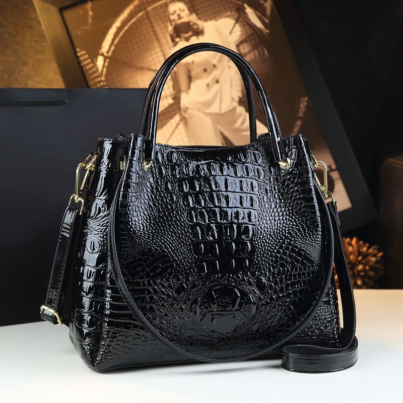 Stylish Textured And Colorful Crocodile-Print Womens Shoulder Bag