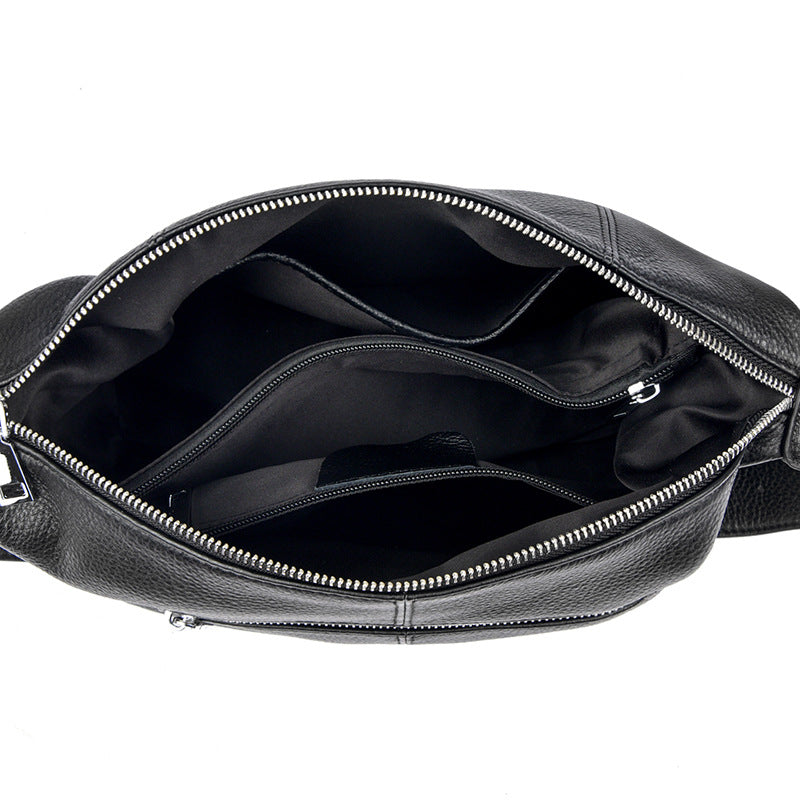 Bandolera de cuero de grano completo de gran capacidad