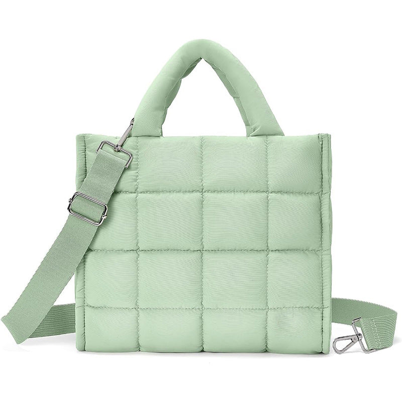 Square-grid Down-quilted Crossbody Bag Lightweight And Fluffy Handheld