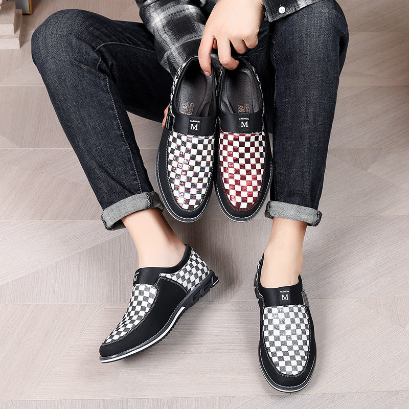 Zapatos de cuero para hombre estilo británico, casuales de negocios, talla grande