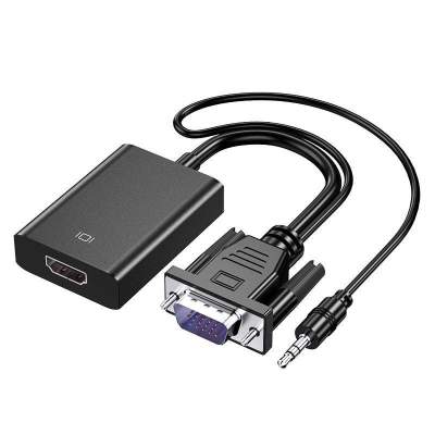 VGA To HDMI Adapter Cable With Audio Power Supply 1080p Plug And Play