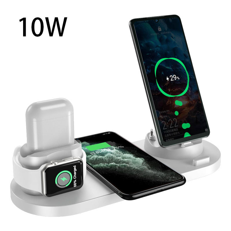 Cargador inalámbrico para iPhone, cargador rápido para teléfono, base de carga rápida para teléfono y reloj, estación de carga 6 en 1
