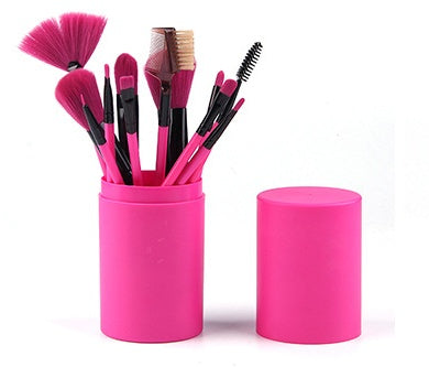 Juego de brochas de maquillaje de 12 piezas para rubor, sombra de ojos, pestañas, iluminador