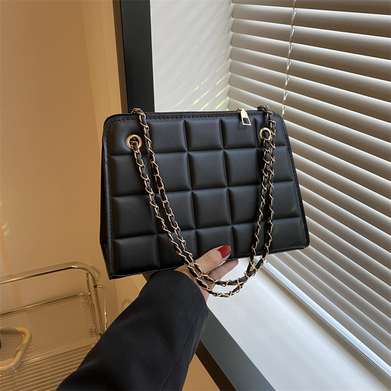 Bolso de Cuadros Pequeño con Bordado de Patrón de Diamantes para Mujer