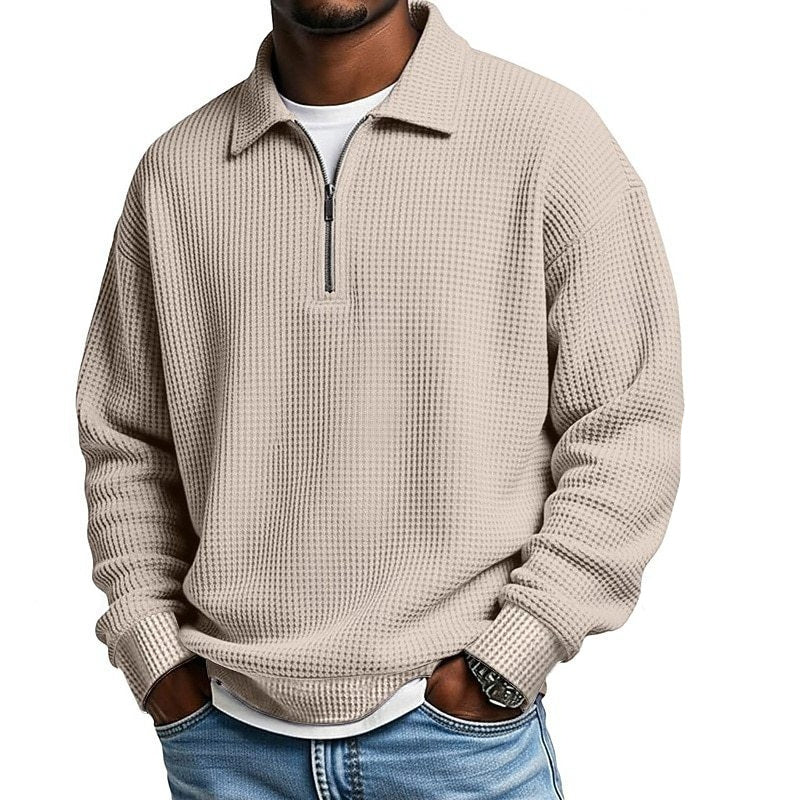 Polo de hombre con cuello y media cremallera