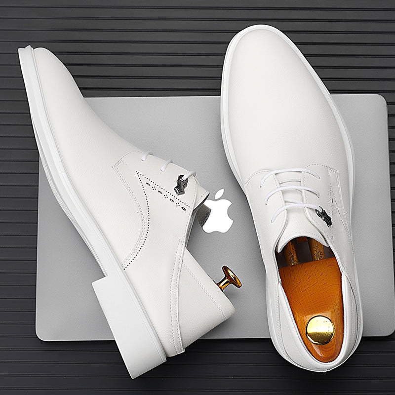 Zapatos de vestir de hombre británicos de cuero suave con punta