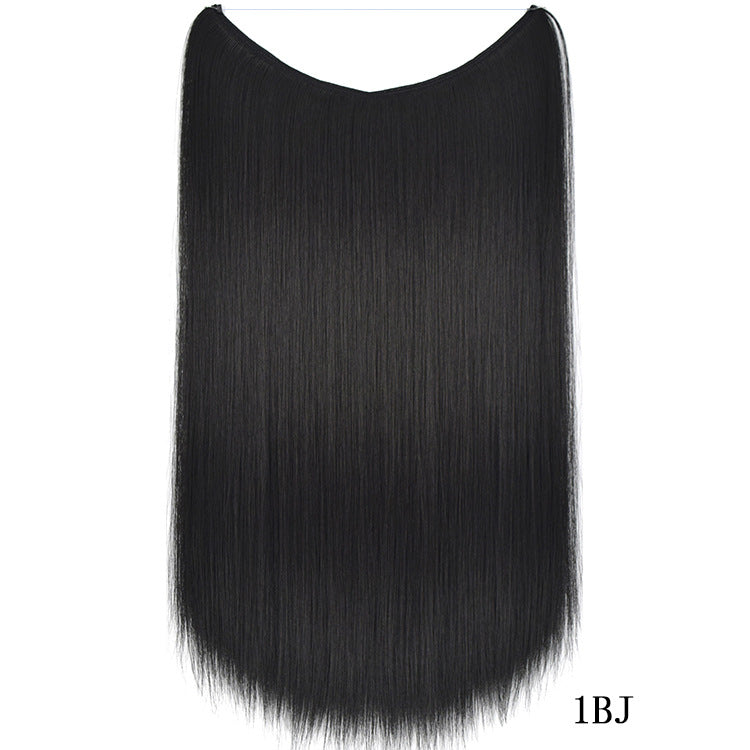 Extensiones de Pelo Invisibles de 22 Pulgadas con Hilo, Sin Clips, Secretas, Línea de Pescado, Lisas Sedosas Sintéticas