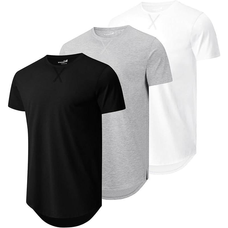 Top Faux Cotton Long Sleeve Crew Neck Short Sleeve Summer T-shirt