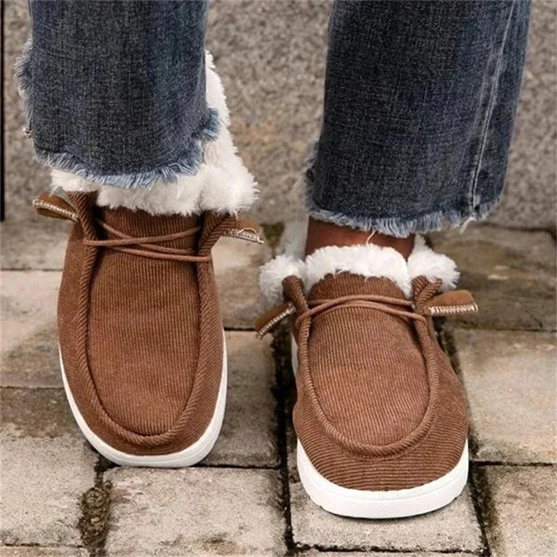 Botas de nieve de algodón con suela gruesa y terciopelo grueso cálido nuevas