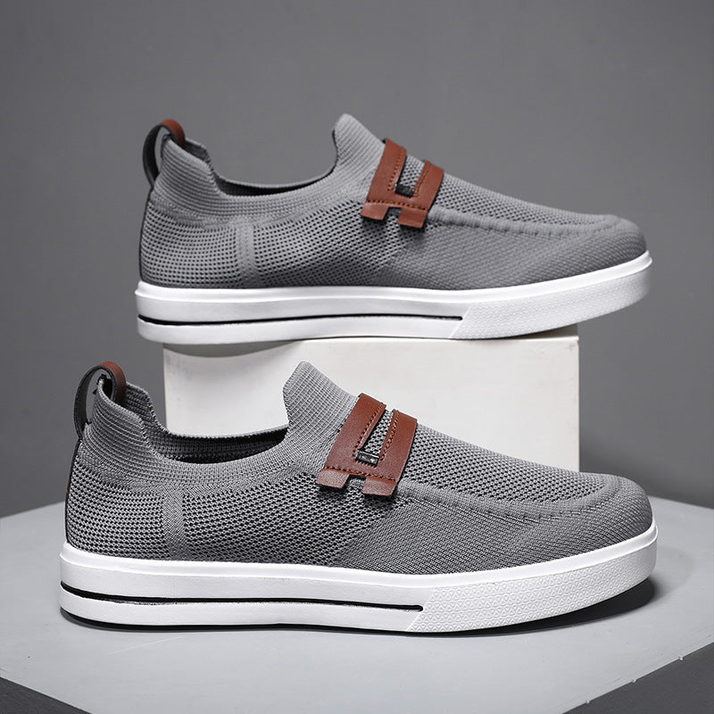 Zapatos informales transpirables de verano para hombre, de malla suave y elástica, ligeros