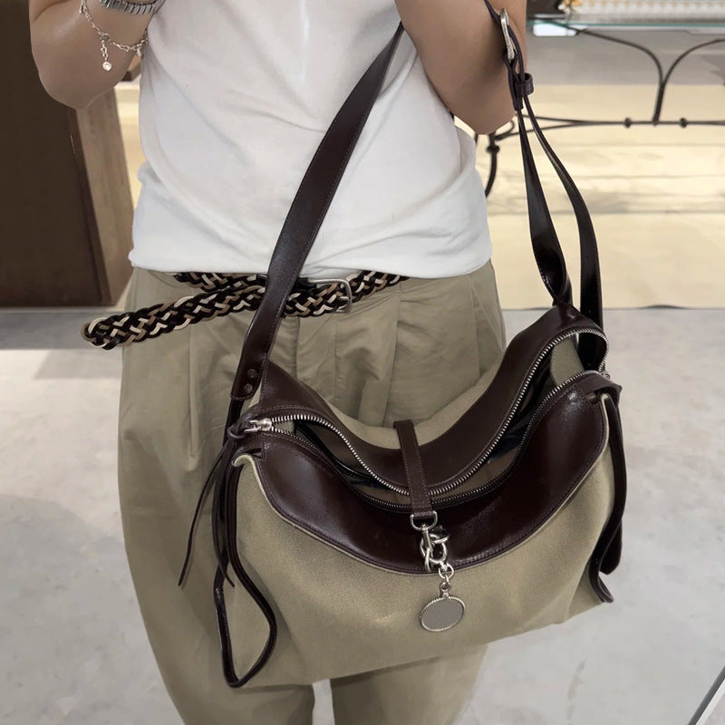 Bolso tote de invierno de gamuza mate con correa de un solo hombro y gran capacidad