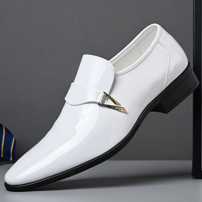 Zapatos de cuero para hombre, clásicos, casuales, de cuero, con punta, que combinan con todo, de estilo británico, resistentes al desgaste
