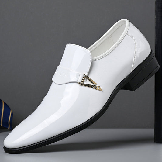 Zapatos de cuero para hombre, clásicos, casuales, de cuero, con punta, que combinan con todo, de estilo británico, resistentes al desgaste