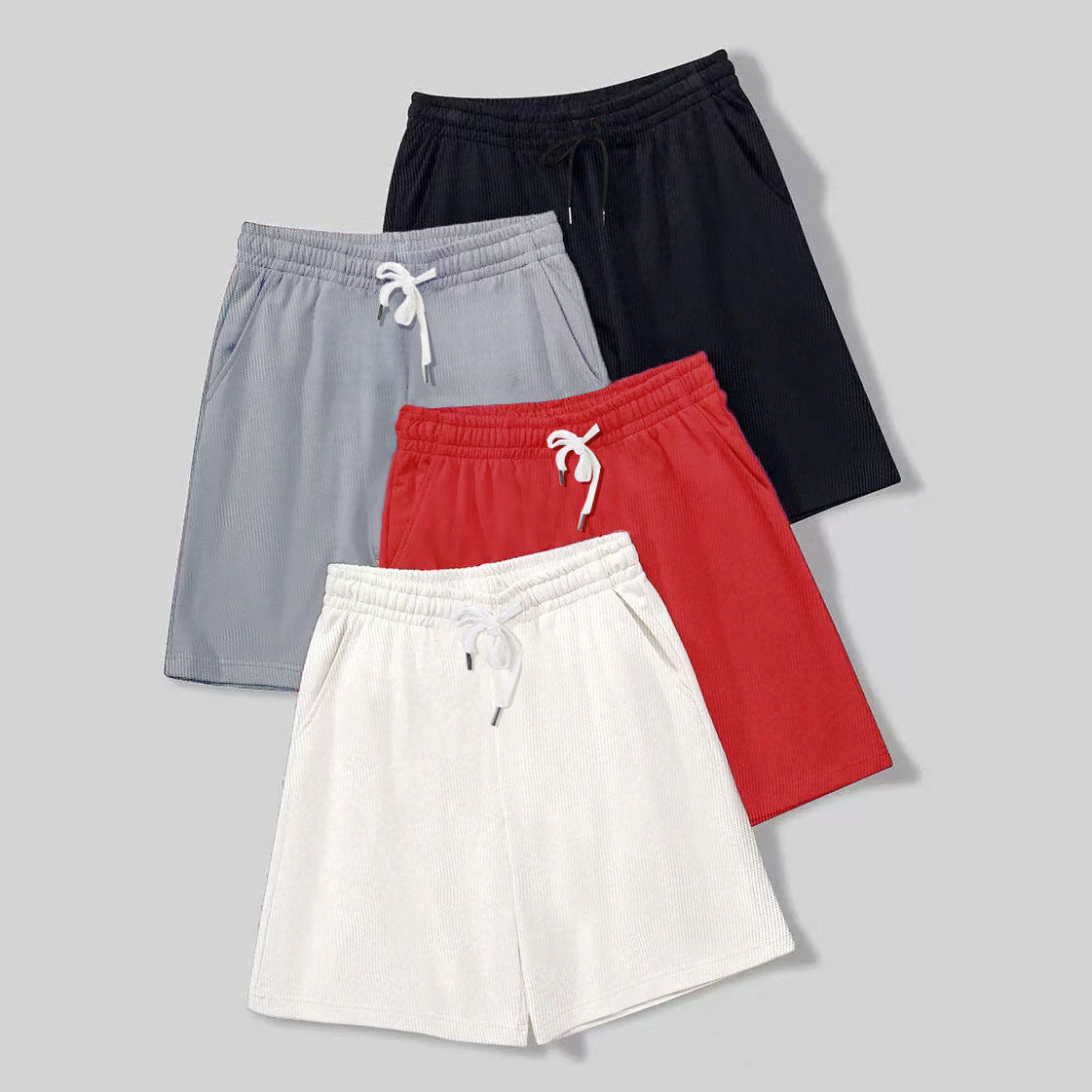 Mens Ice Silk Cropped Sports Casual Pants
