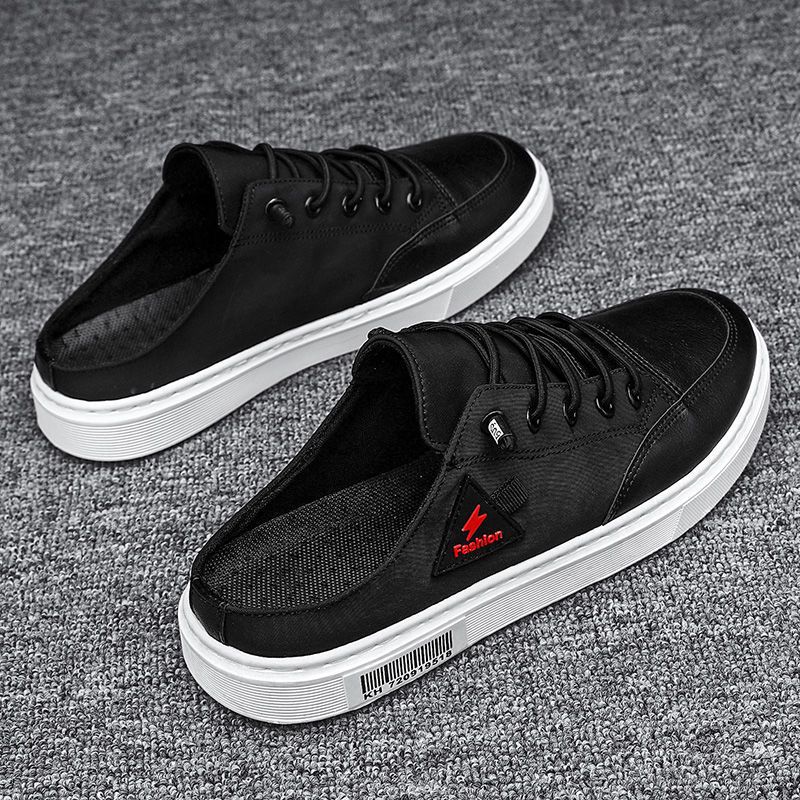 Calzado de verano para hombre, transpirable, desodorante, sin cordones, lofter, medias zapatillas, informal, deportivo, sin talón, a la moda