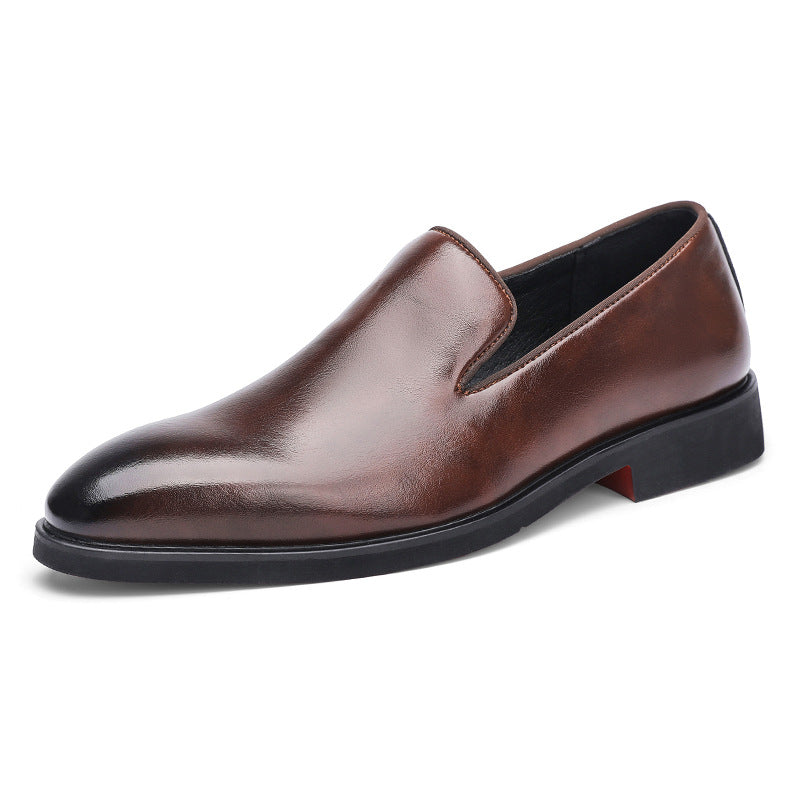 Zapatos de cuero pulido estilo británico sencillo con punta.