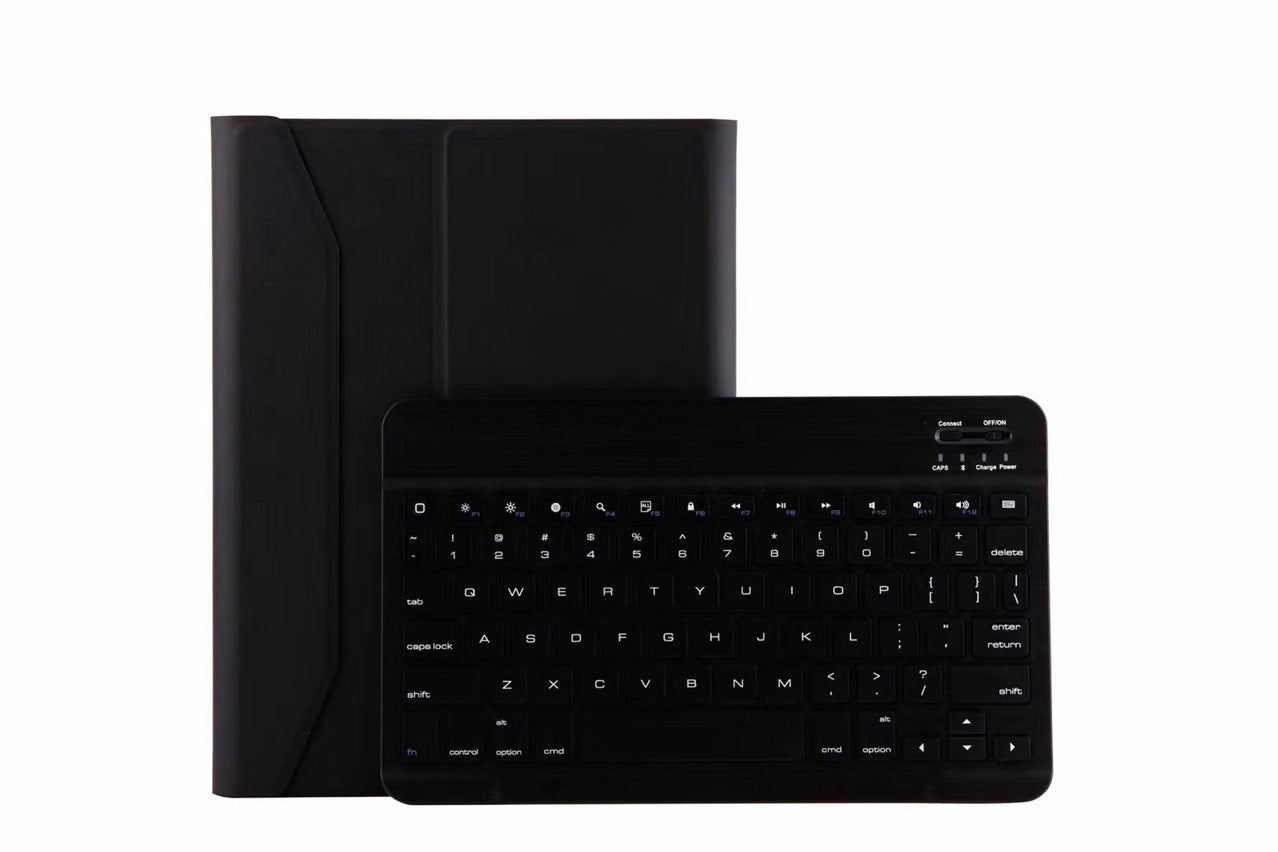 Estuche de piel con teclado Bluetooth plano de color y ranura para lápiz
