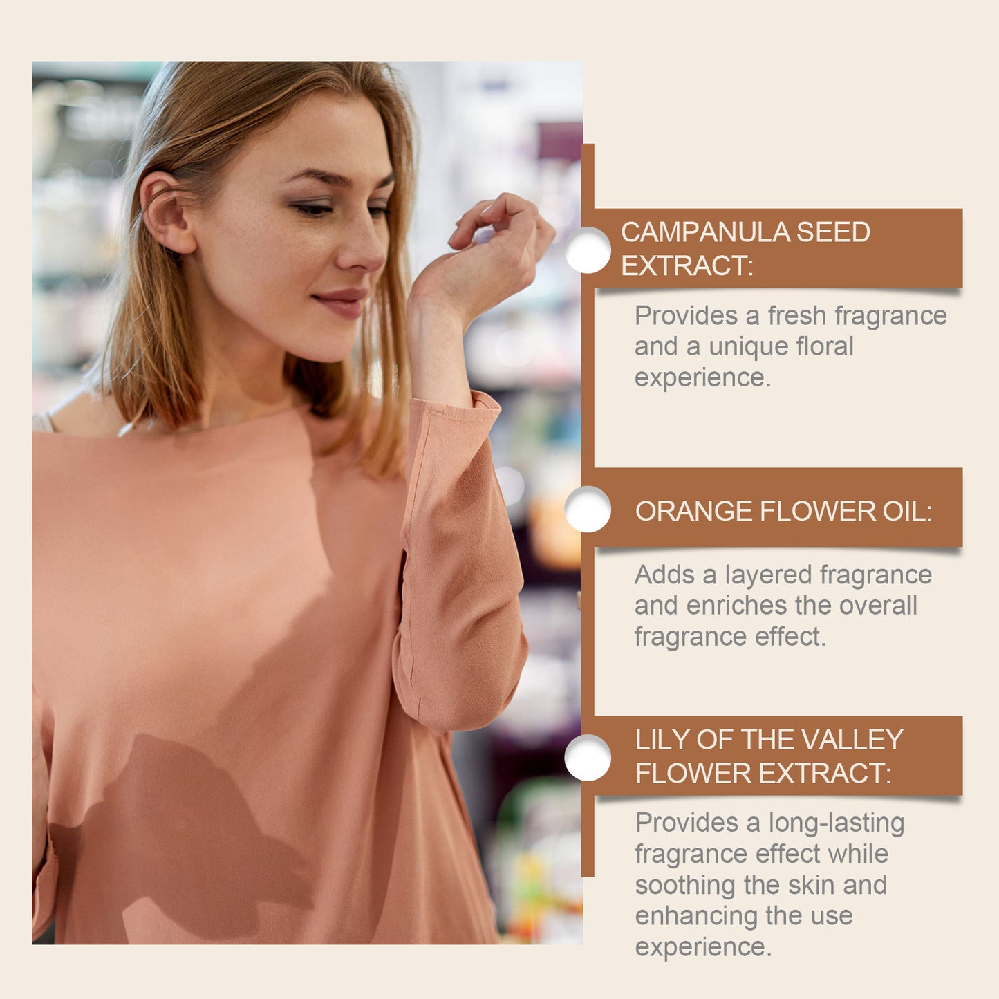 Perfume de mujer con aroma a flor de campanilla, fragancia suave y duradera