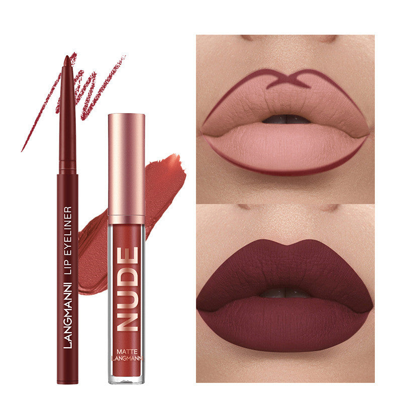 Juego de maquillaje de 12 piezas de delineador de labios y lápiz labial, 6 labiales mate y 6 delineadores de labios, lápiz labial mate resistente al agua de larga duración, cosméticos de belleza, regalo de maquillaje para niñas, juego de lápices labiales