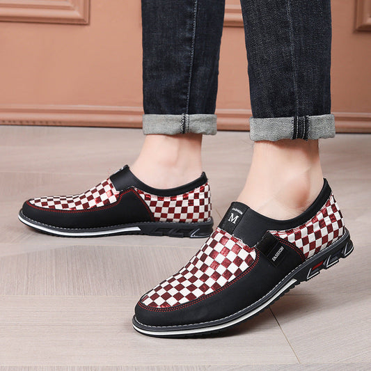 Zapatos de cuero para hombre estilo británico, casuales de negocios, talla grande