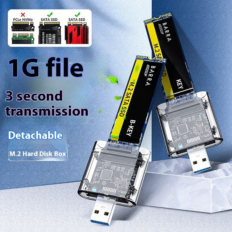 Caja de disco duro móvil de estado sólido transparente y creativa con interfaz USB