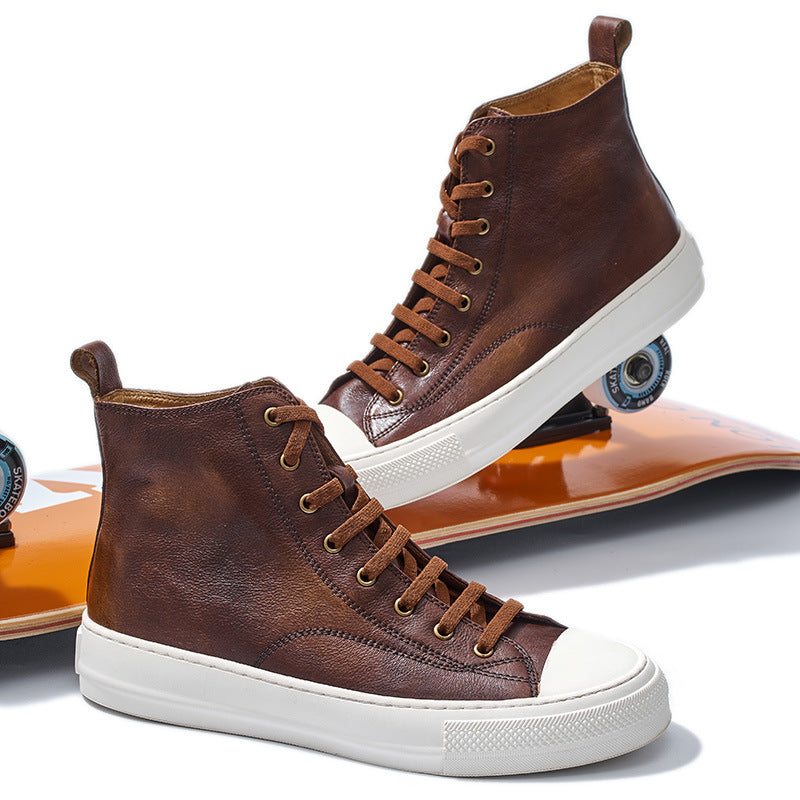 Zapatillas Retro de Cuero Genuino Estilo Japonés y Coreano